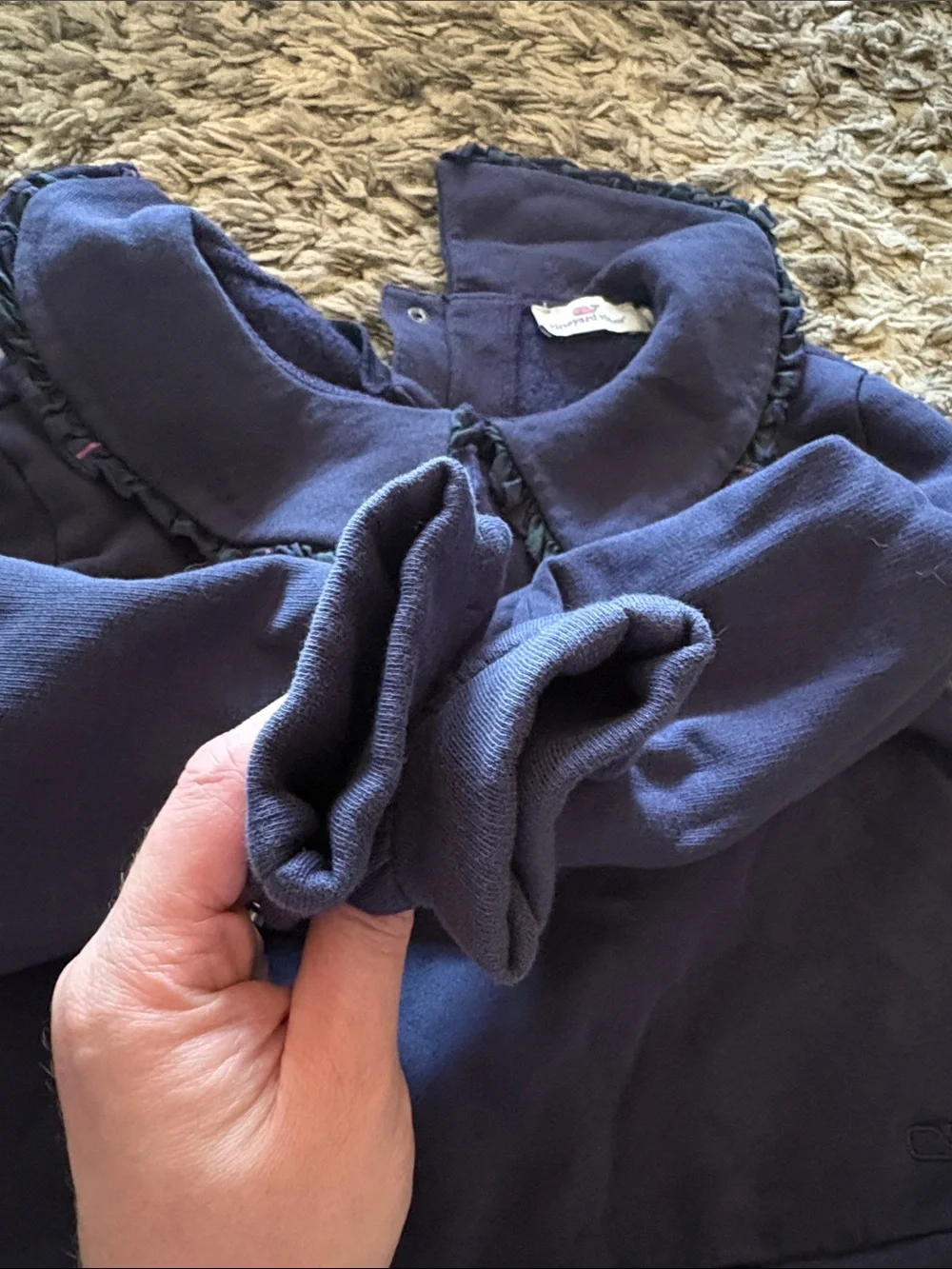Vineyard Vines Navy Ruffle Collar Sweatshirt